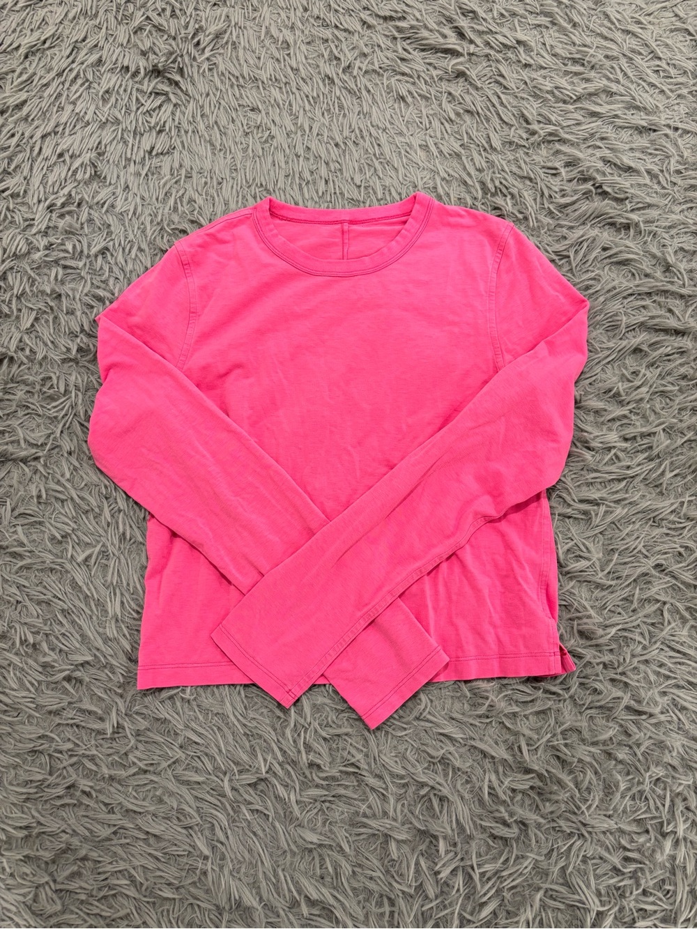 Lululemon Women’s Pink Classic-Fit Cotton Blend Long Sleeve Shirt Athleisure Gym